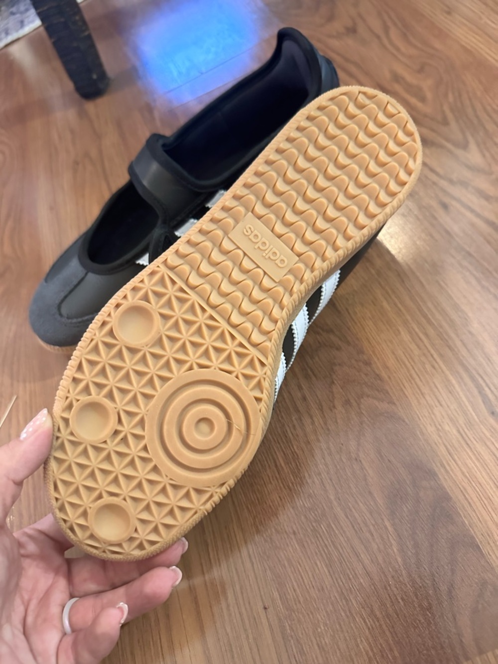 adidas Black Samba Slip-On Sneakers with Gum Sole - Picture 5 of 7